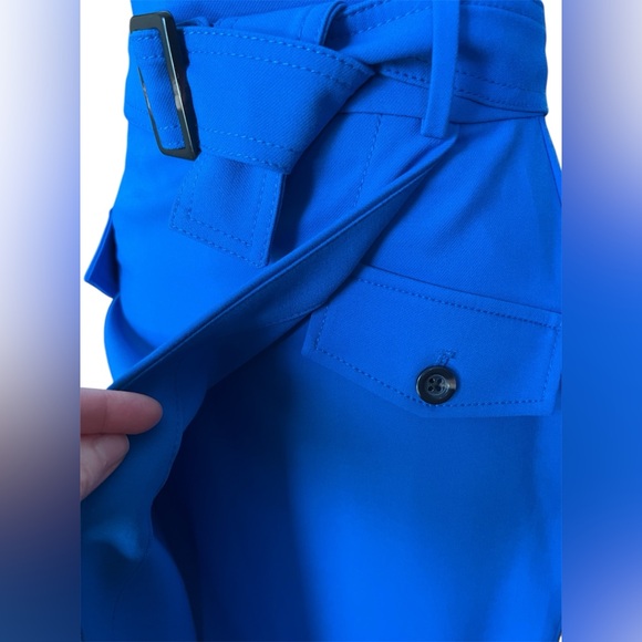 Ann Taylor NWT Electric Blue Belted Faux Wrap Skirt - Picture 3 of 6